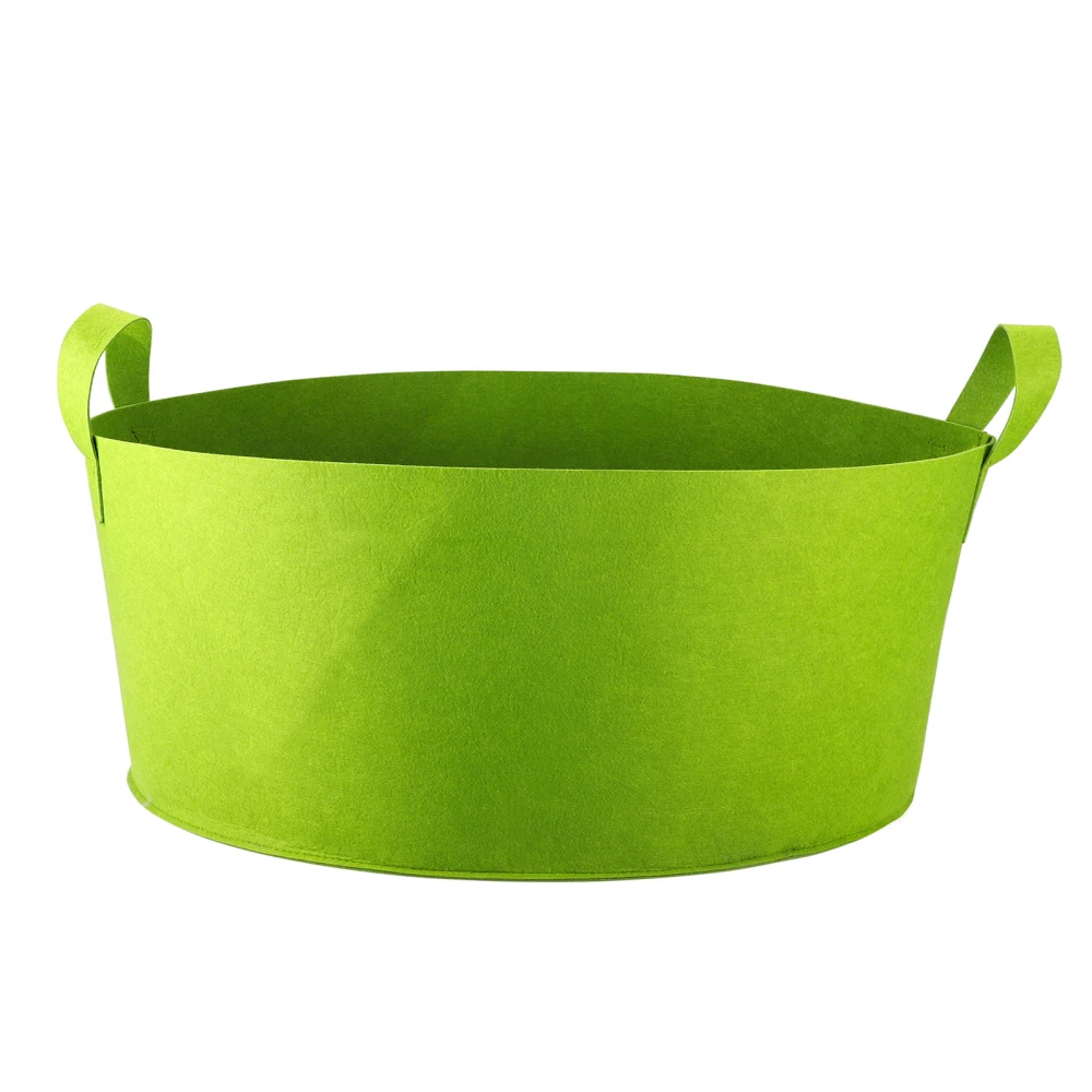 

Grow Bags Durability Good Air Permeability Non-woven Fabric Portable Two Size Green Color Repeatedly Plant Pots
