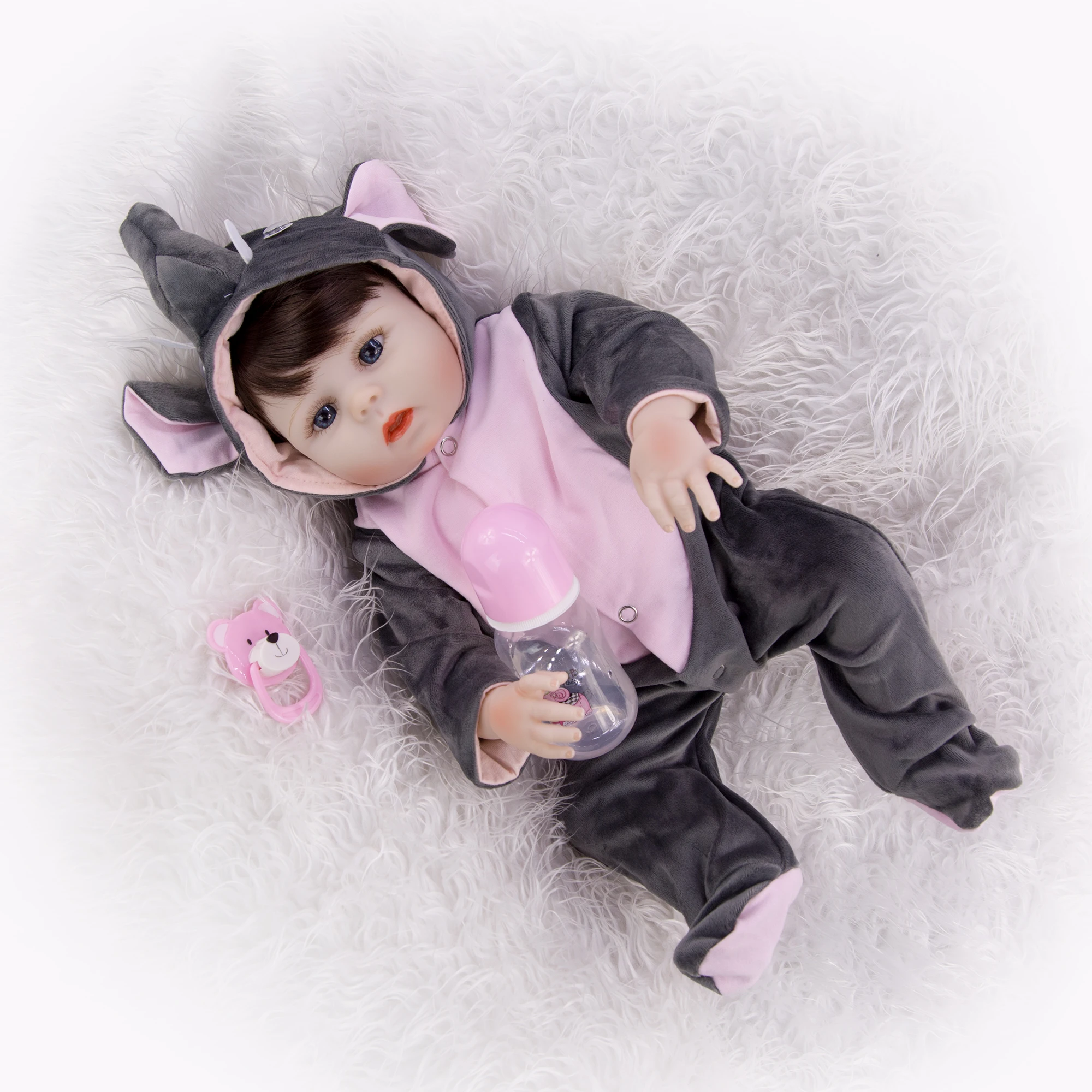 Мультфильм Косплей Слон Reborn Baby Doll девочка 19 дюймов водонепроницаемый полный