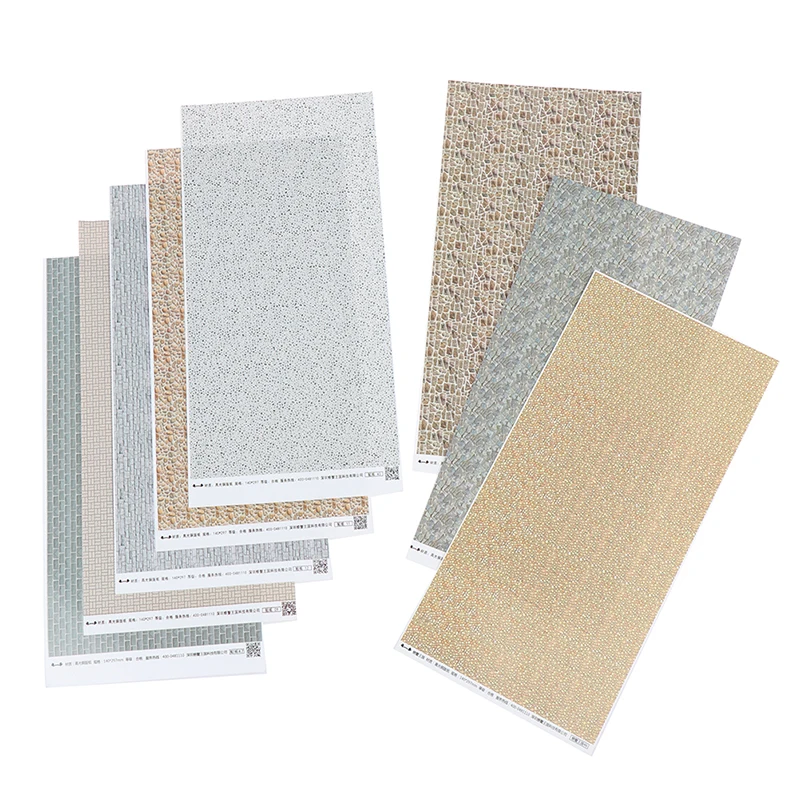 

2Pcs/Set DIY Dollhouse floor sticker kitchen bathroom wall paste wood floor wall paper