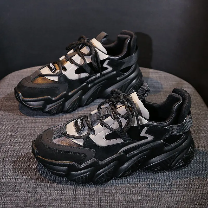 

New Luxury Shoes Women Spring Designers Platform White Sneakers Women Leather Thick-soled Women Casual Sports walking Shoes