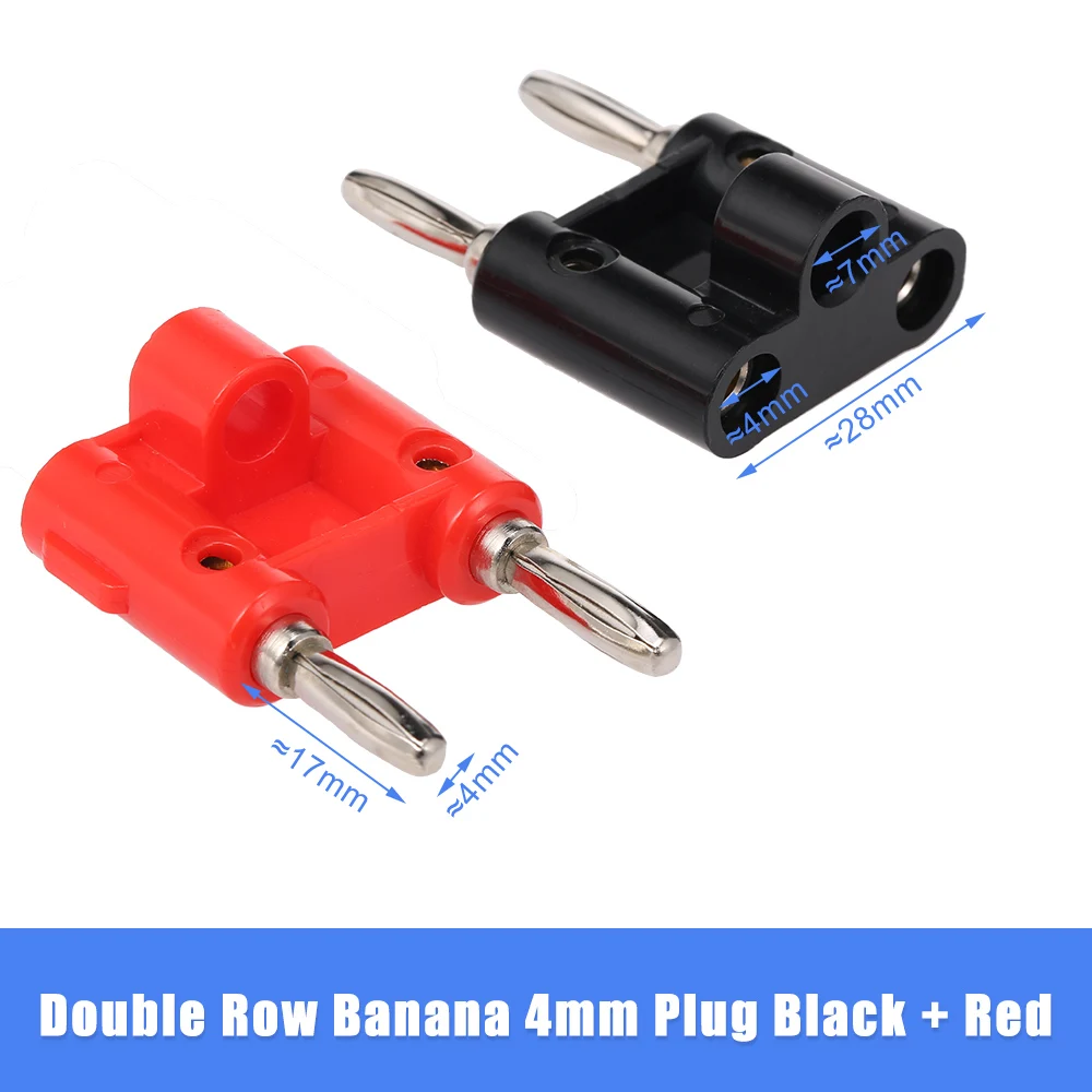 Позолоченный Двухрядный Разъем Banana 4 мм черный + красный разъем для динамиков