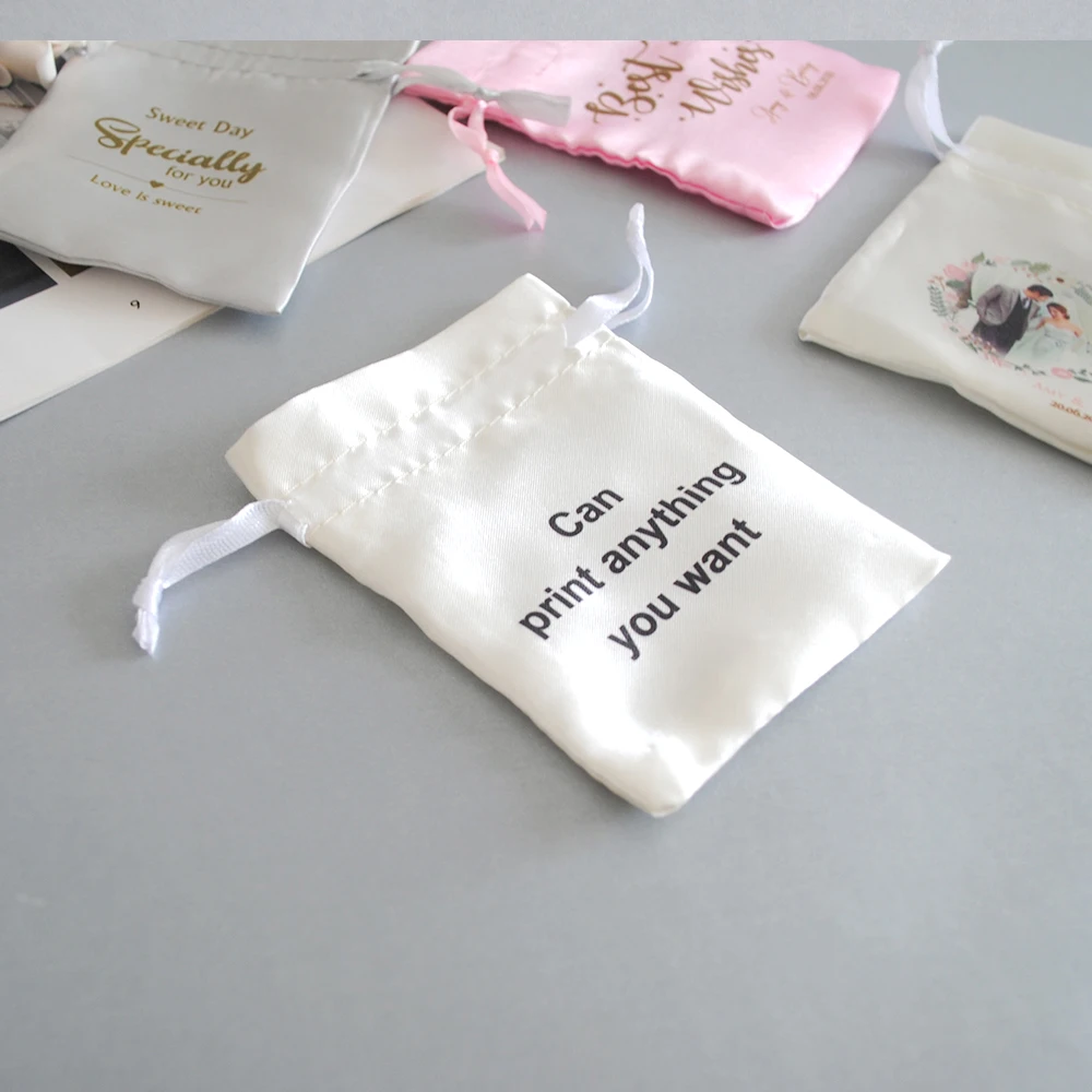 free printing logo Colored cloth gift candy bag for wedding,party,birthday supplies,chocolate Satin cloth  gift bag