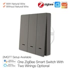 Wi-Fi ZigBee Smart кнопочный переключатель Без нейтральный требуется 2MQTT настроить приложение Tuya Управление с Alexa Google Home 123 путь