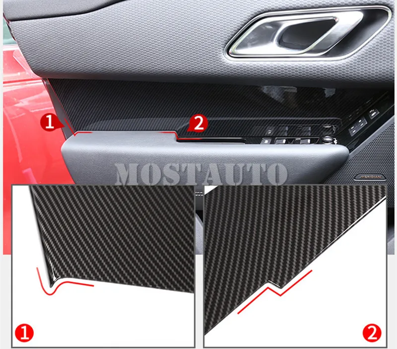 4 шт. накладки на дверную панель автомобиля из углеродного волокна для Land Rover Range