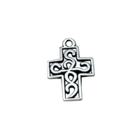 100pcs filigree cross charm zinc alloy religion pendant fit bracelets necklace earrings 12 5x18 8mm a 279