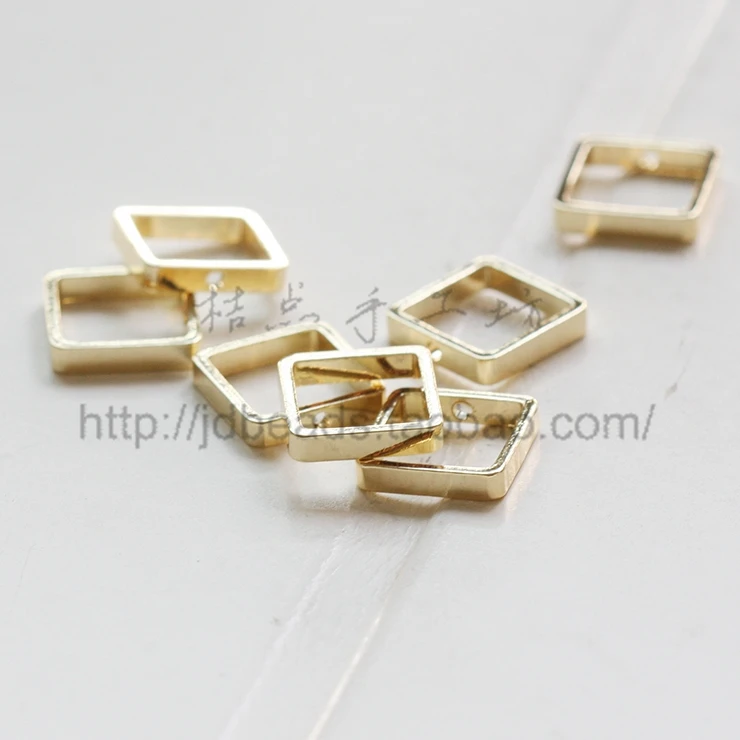 Цельная латунная металлическая рамка квадратная одно отверстие 12 мм