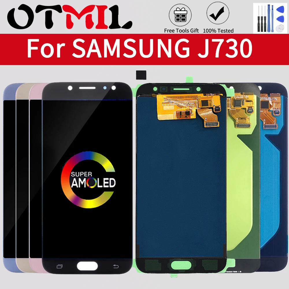 ЖК дисплей 5 дюйма для SAMSUNG Galaxy J7 2017 J730 Pro J730F J730G с сенсорным экраном и дигитайзером