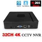 Цифровой сетевой видеорегистратор Mini 32CH 4K ONVIF H.265 с поддержкой 1 SATA сетевой видеорегистратор до 14 ТБ с кабелем P2P Облачное мобильное Обнаружение лица