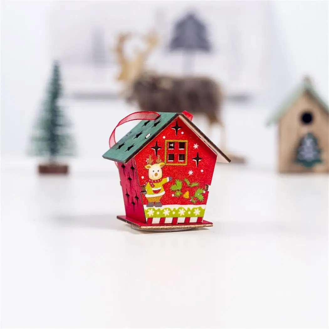 Kerst 2019 счастливые рождественские деревянные елки подвесной светильник