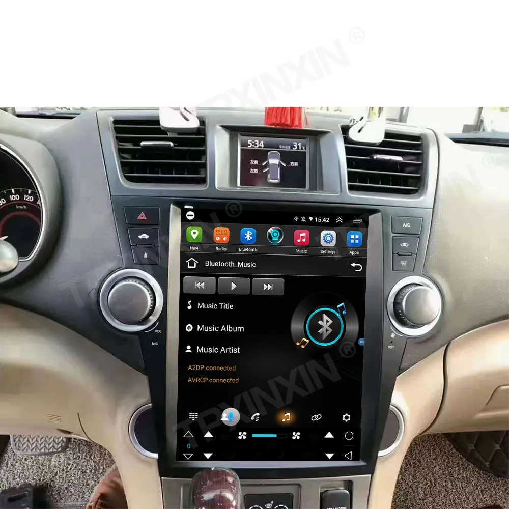Автомобильный радиоприемник Tesla IPS экран 12 1 дюйма Android 10 для Toyota Highlander 2007 - 2013