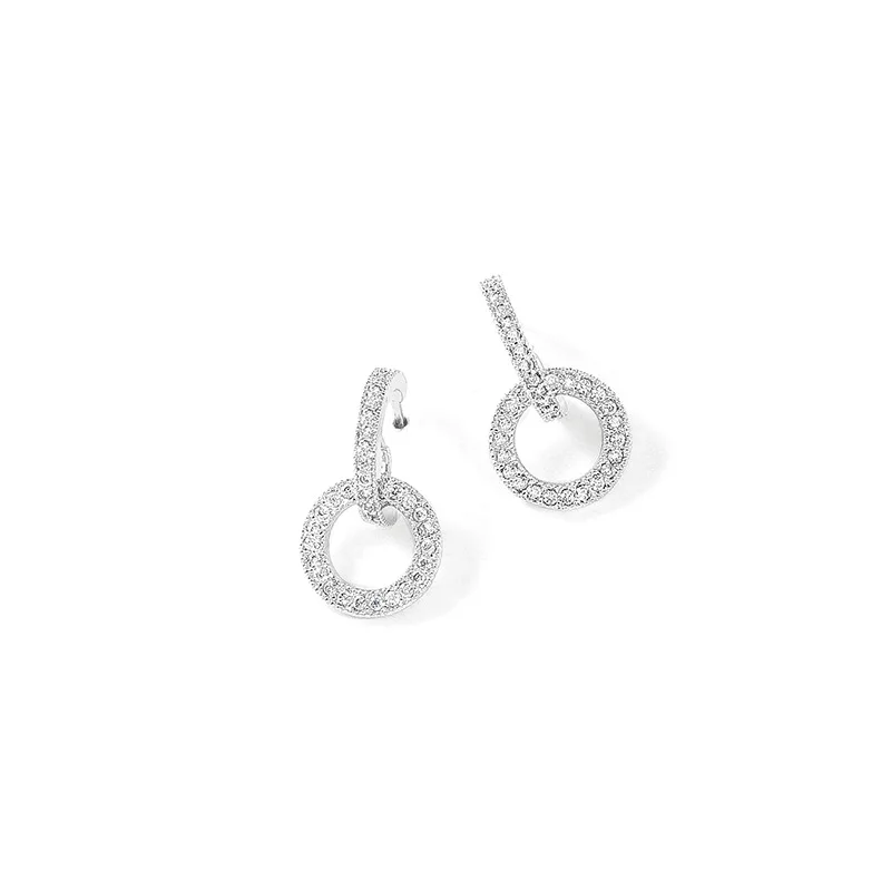 

Eardrop Exquisite Shiny Romance Jewelry Woman Gift Earstud Silver Plated Needle Circular Zircon CelebritySame Style Earrings