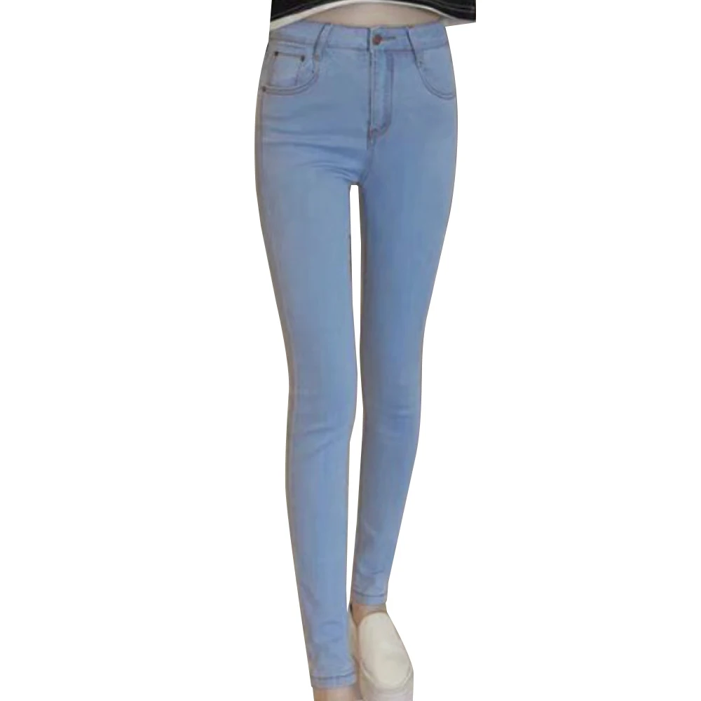

Women Skinny High Waist Long Pants Denim Casual Tight Stretch Slim Fit Korean Version