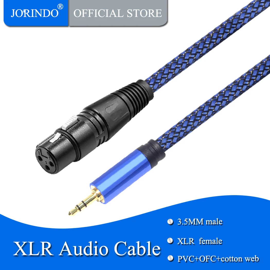 Аудиокабель jorinдо XLR со штекером 3 5 мм м/3 фута Стерео аудиокабель в для наушников