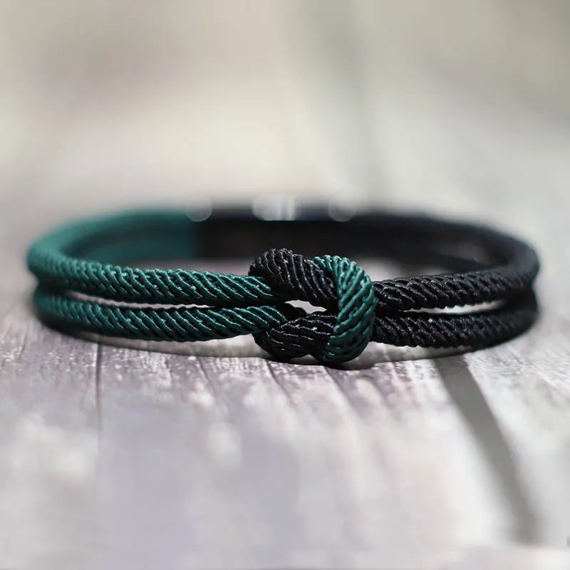Мужской браслет Fashion Handmade Double Milan Rope для выживания на открытом воздухе из нержавеющей стали с оберткой из мужского браслета для него в подарок.