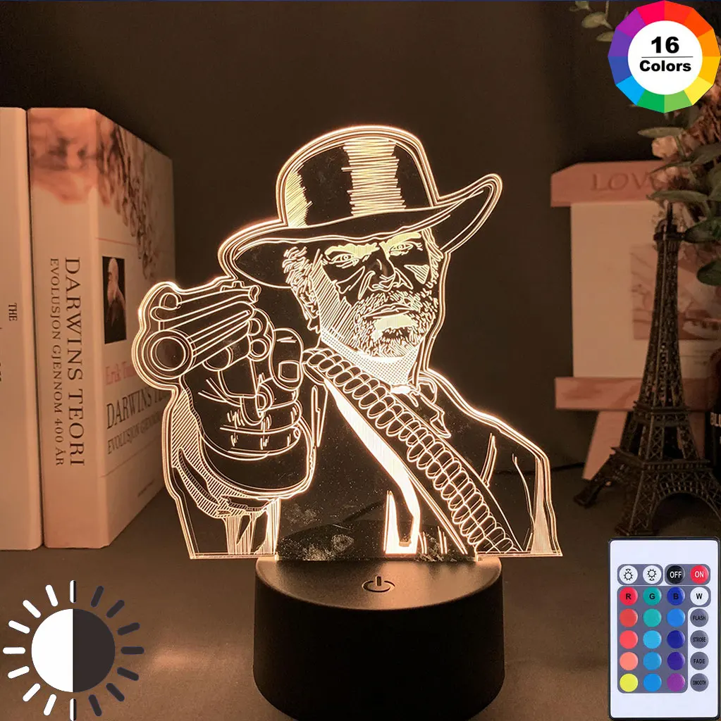 

Акриловая настольная лампа 3D в подарок, игровой декоративный ночсветильник для спальни, цветной светодиодный ночсветильник для детей, день...