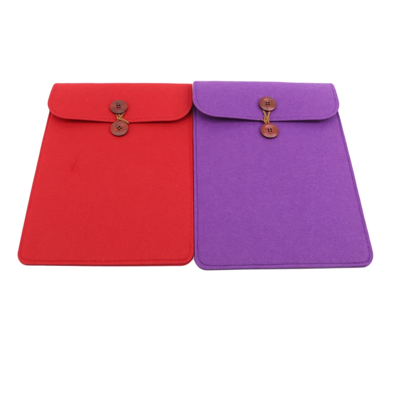 1PC Simple Felt A4 Folder Large Capacity File Bag Button Business Briefcase Envelope Ipad Storage Student Gift Organizer | Дом и сад