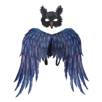 aldult owl mask wings set animal cosplay angel bird wing masquerade costume party dress up props for men women