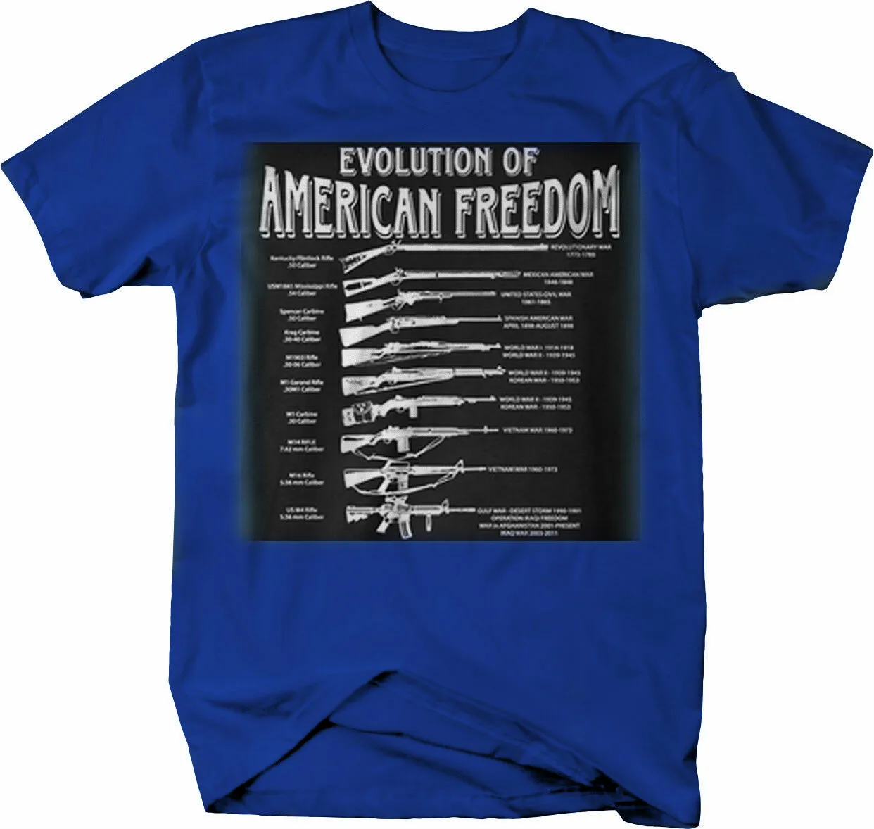 Эволюция Американской Свободы Пистолет список винтовка AR футболка | Мужская