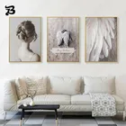 Постер на холсте Крыло ангела, картина с белыми перьями и крыльями для гостиной, комнаты для девочек, домашний декор