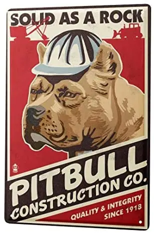 

Tin Sign Decor Plaques Breed Pitbull
