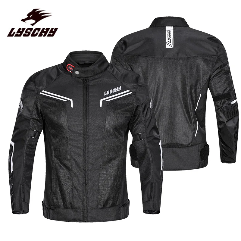 

Летняя мотоциклетная куртка LYSCHY, Мужская дышащая мотоциклетная куртка для мотокросса, одежда для езды на мотоцикле, защитное снаряжение с н...