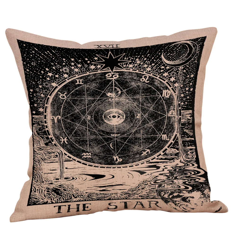 Декоративный чехол для диванной подушки из 100% льна в стиле хиппи|Наволочки| |