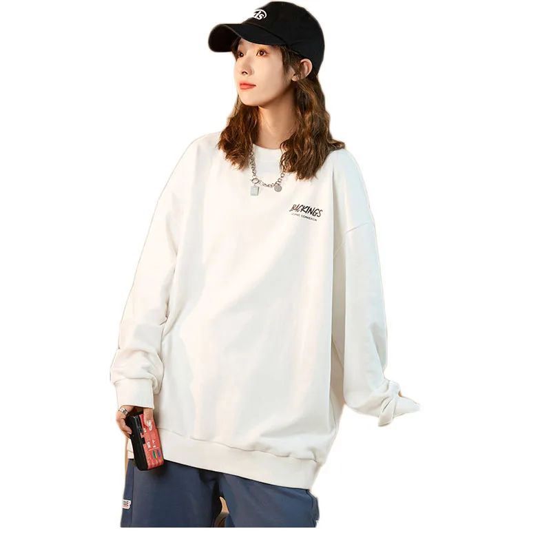 

Hoodies Women 2021 Autumn And Winter New Rainbow Print Loose Couple Unisex Round Neck Long Sleeve Fashion Clothes T416