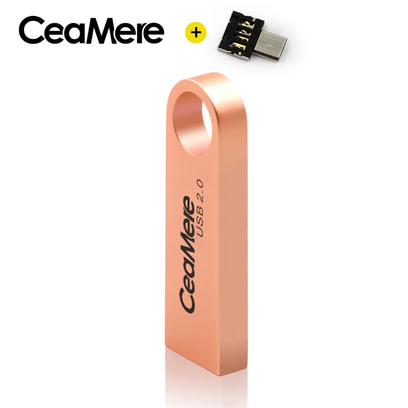 CEAMERE C3 USB флеш-накопитель 16 Гб/32 ГБ/64 Гб/128 ГБ флеш-накопитель Флешка флеш-диск USB 2,0 карта памяти USB диск 4 цвета настоящий - Цвет: Rose Gold