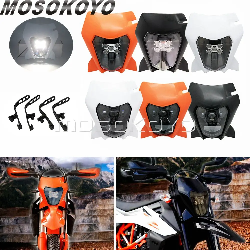 

For 690 SMCR Dual Sport Motocross 20W 45W Hi/Lo Beam LED Visor Headlight Enduro for EXC XC-W EXC-F Six Days 250/300/350/450/500