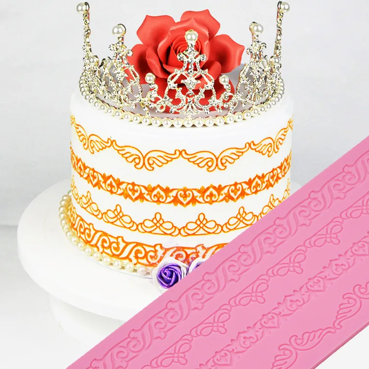 4 узора Кружева Плесень Силиконовый Сахар Pad украшение для края торта формы