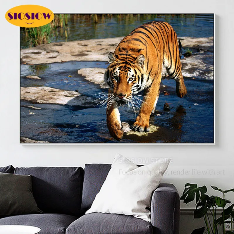 

Full 5d Diy Diamond Embroidery Wild Animals Dimond Painting Tiger 3d Pictures Mosaic Paintings Cross Stitch Kits Home Decor Room