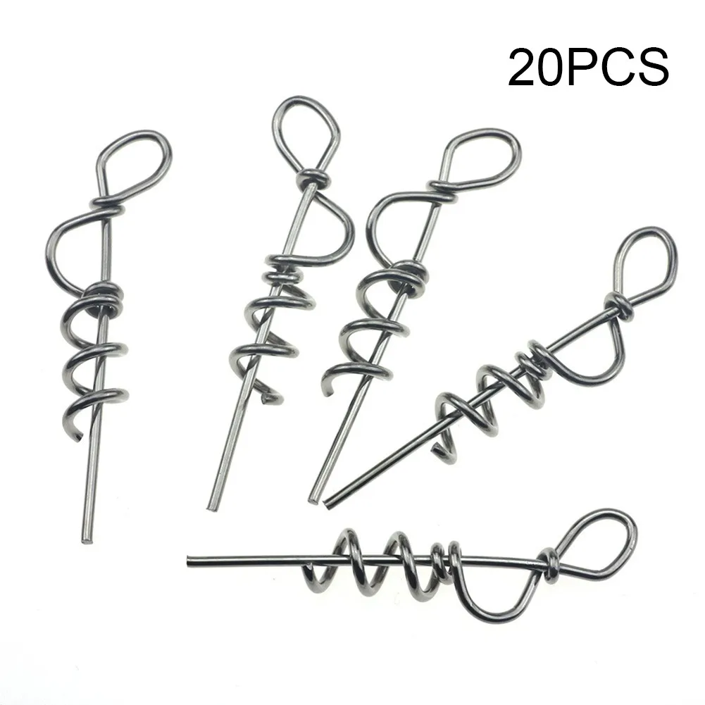 

20pcs 45mm Fishing Spring Twistting Lock Fishing Lock Pin With A Spring Buckle Soft Lure Worm Fishing Tool Fish Tackle