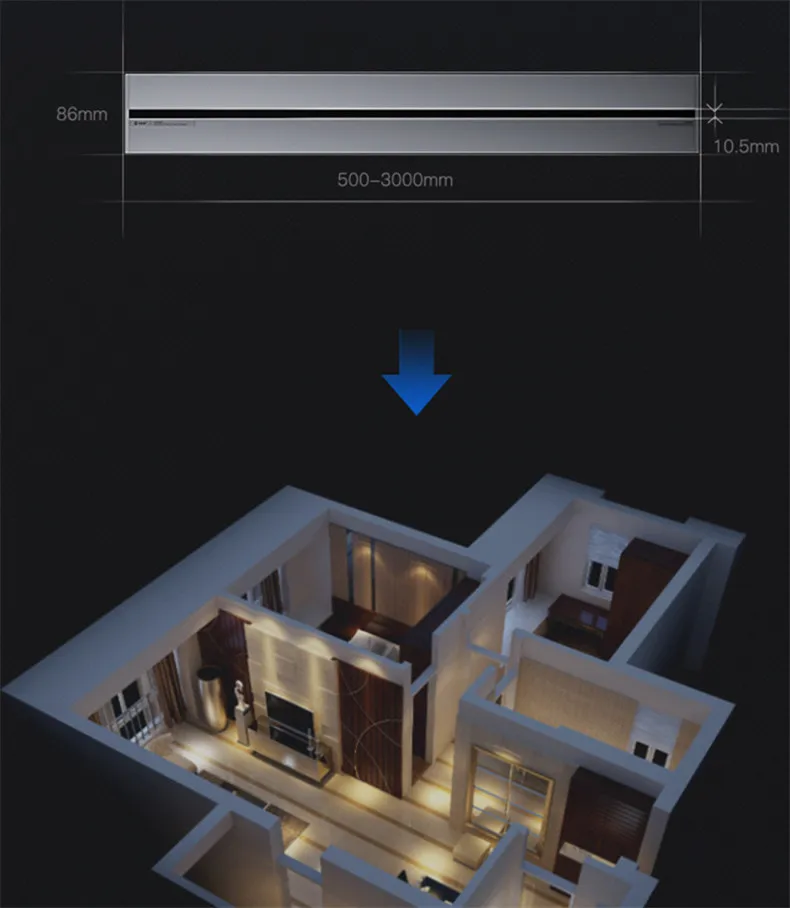 Электрическая орбитальная розетка 5 подвижных адаптеров Гибкая розетка беспроводной силовой трек 1000x80 мм Черный Серый Серебряный Шампань