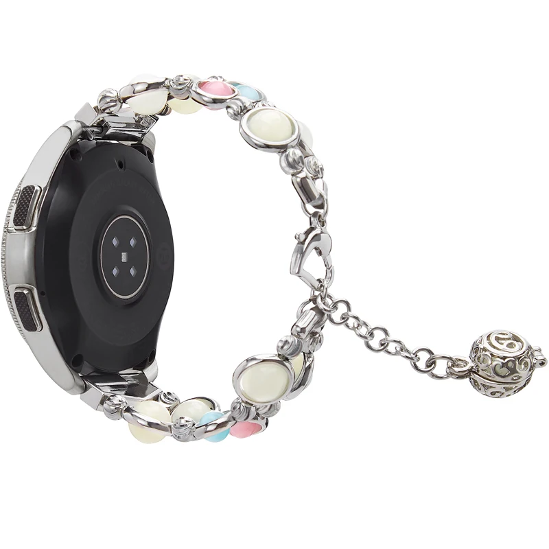 White 20 мм металлический браслет для часов для samsung Galaxy Watch Active/42 мм Женский подвесной ремешок для Garmin Vivoactive 3/3 Music - Цвет ремешка: White
