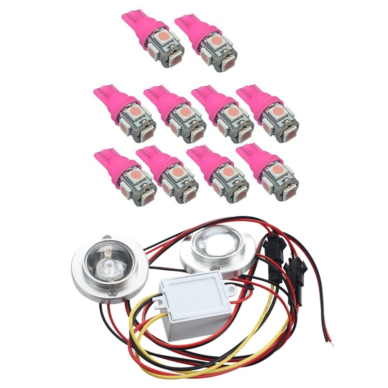 10X T10 W5W 5050 5SMD 501 авто автомобиль светодиодный лампа автомобиля розового цвета на