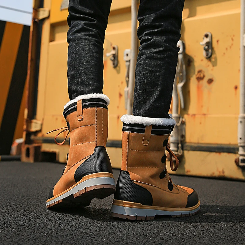 

New Quality Waterproof Hilking Boots Super Warm Plush Men's Shoes Winter Ankle Boots Comfortable Hunting Boots Climbing Sneakers
