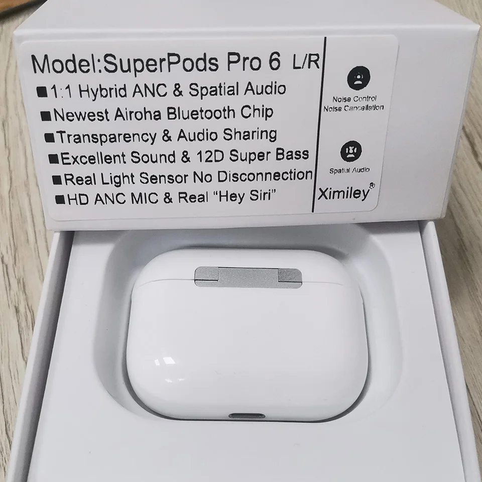 Наушники SuperPods Pro 8 6 TWS 45DB Dual ANC беспроводные Bluetooth-наушники пространственное аудио