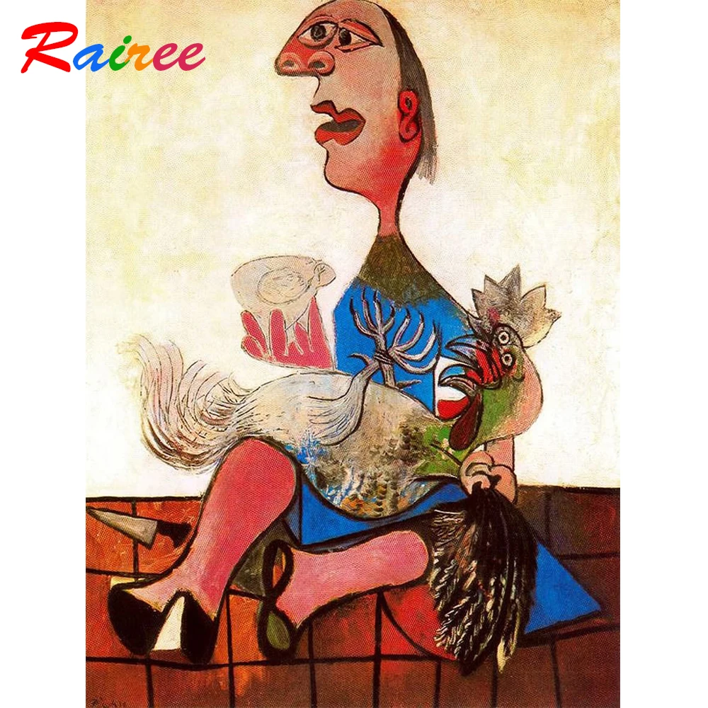 Знаменитый Пикассо картина &quotКрасота и петух&quot 5D DIY Алмазная животное вышивка