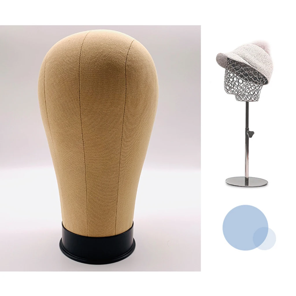 

Cork Canvas Block Mannequin Head Hair Wig Making Weft Caps Display Manikin Head Wig Stand Holder Hat Display Holder