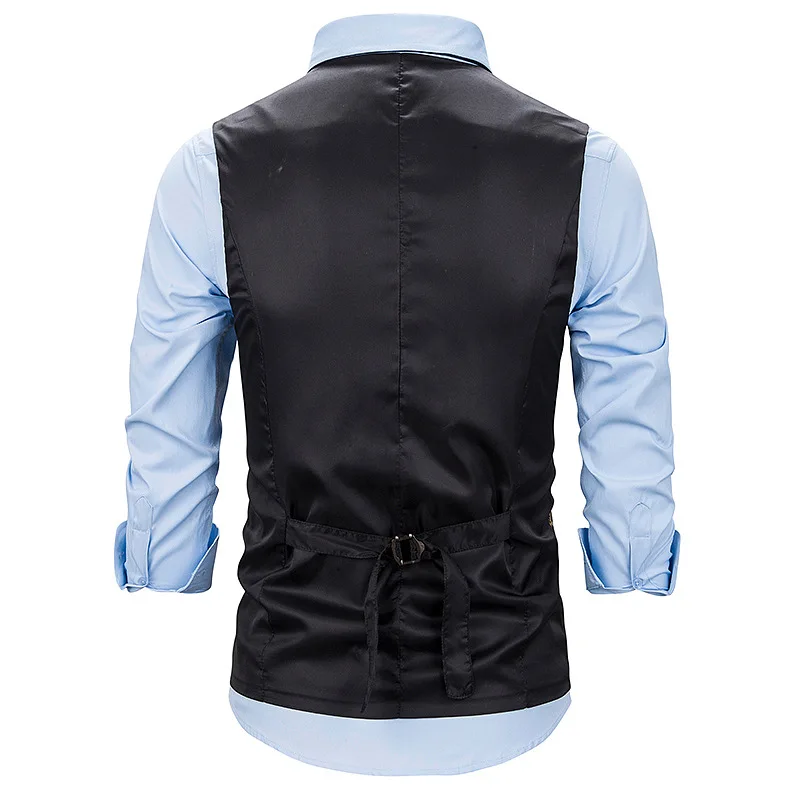 Роскошный жилет с золотым бронзовым принтом Мужской приталенный v-образным