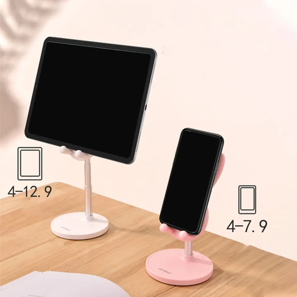 

Cute Rabbit With Adjustable Stand Portable Phone Lift Stand Desktop Phone Holder Rabbit Fur Desktop Rack