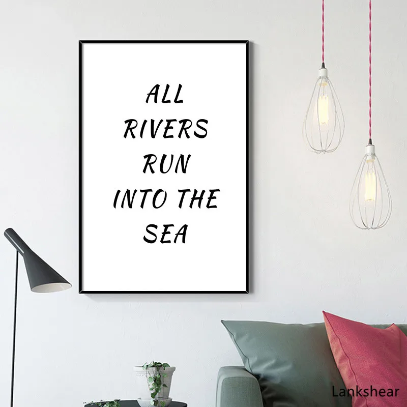 Черно белая философийская цитата холст плакат настенное искусство