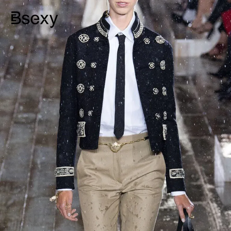 Брендовая Дизайнерская обувь Для женщин укороченная куртка 2019 в готическом