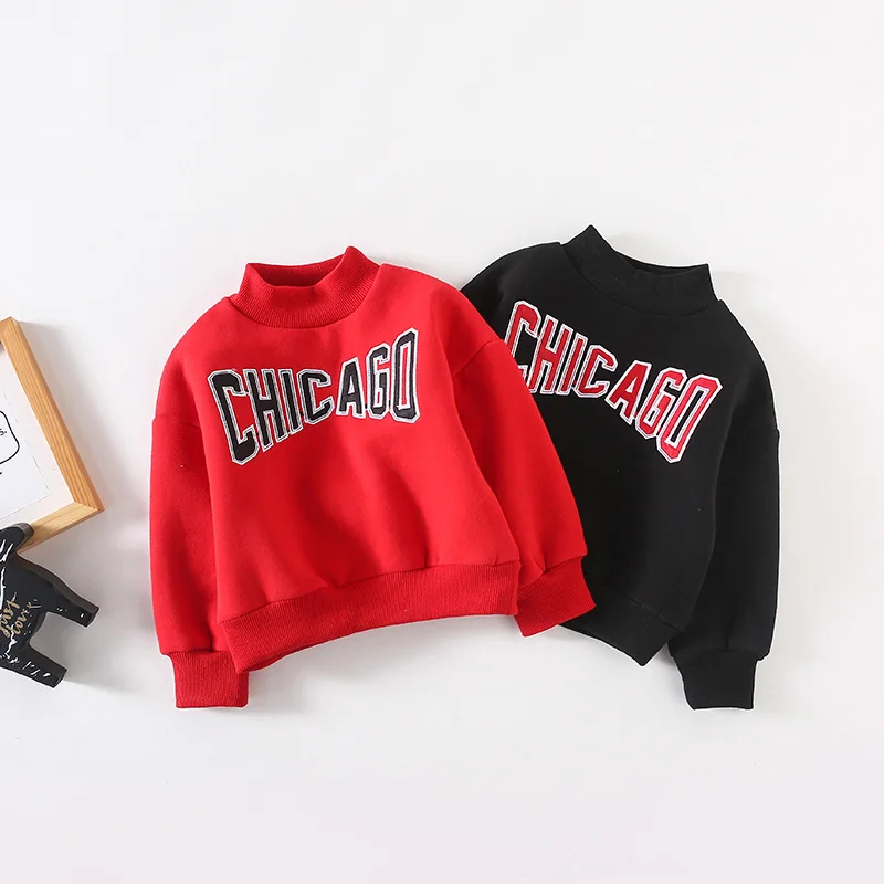 Модный красный/черный свитер для маленьких мальчиков модные флисовые топы с