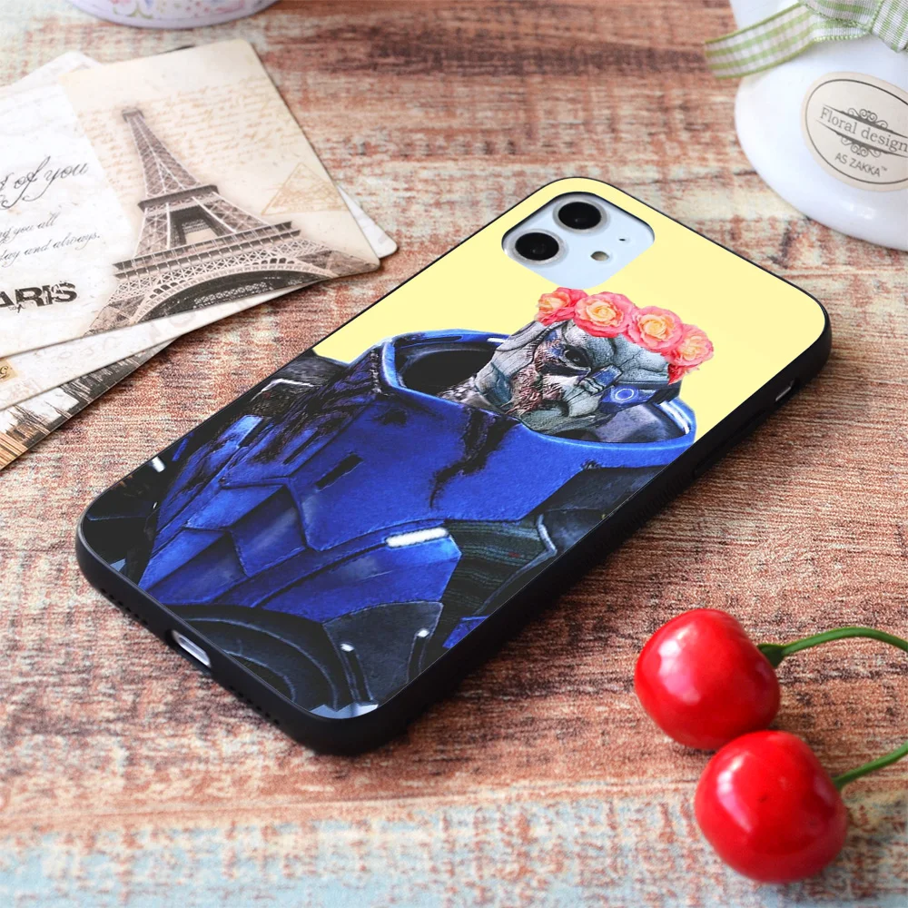 

For iPhone Garrus Vakarian flower crown Soft TPU Border Apple iPhone Case