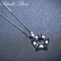 2021 new black awn silver necklace silver color necklace women jewelry heart pendants p201