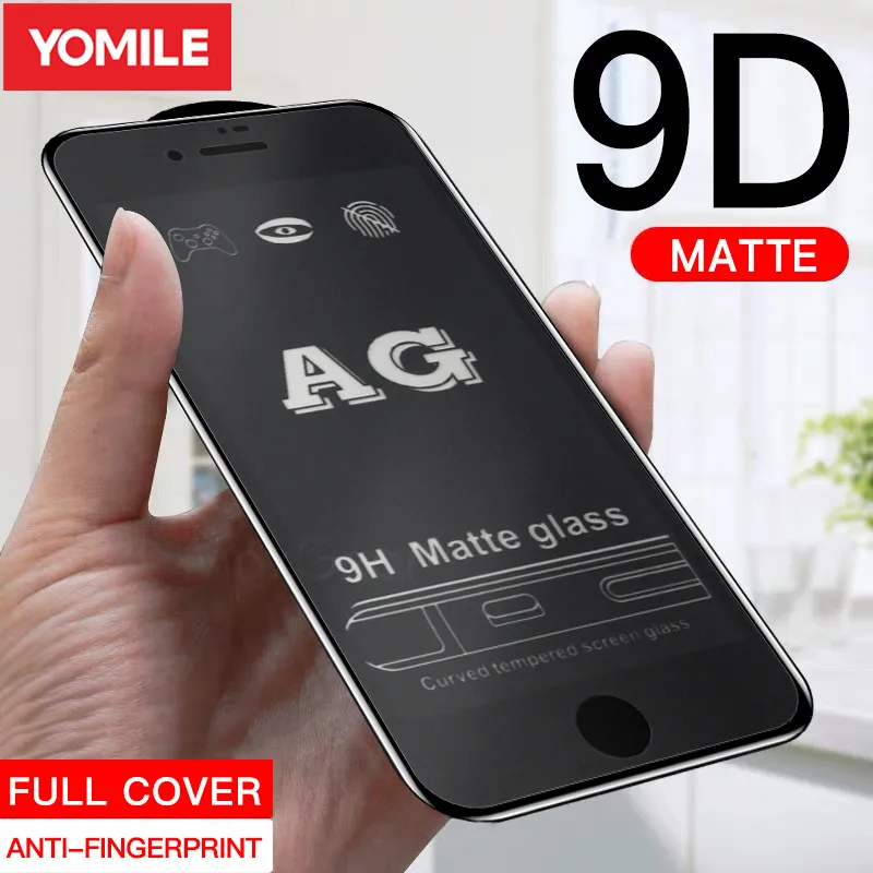 9D матовое закаленное стекло с полным покрытием для iphone 6 7 S 6S 8 Plus X XR XS MAX 11 Pro Max