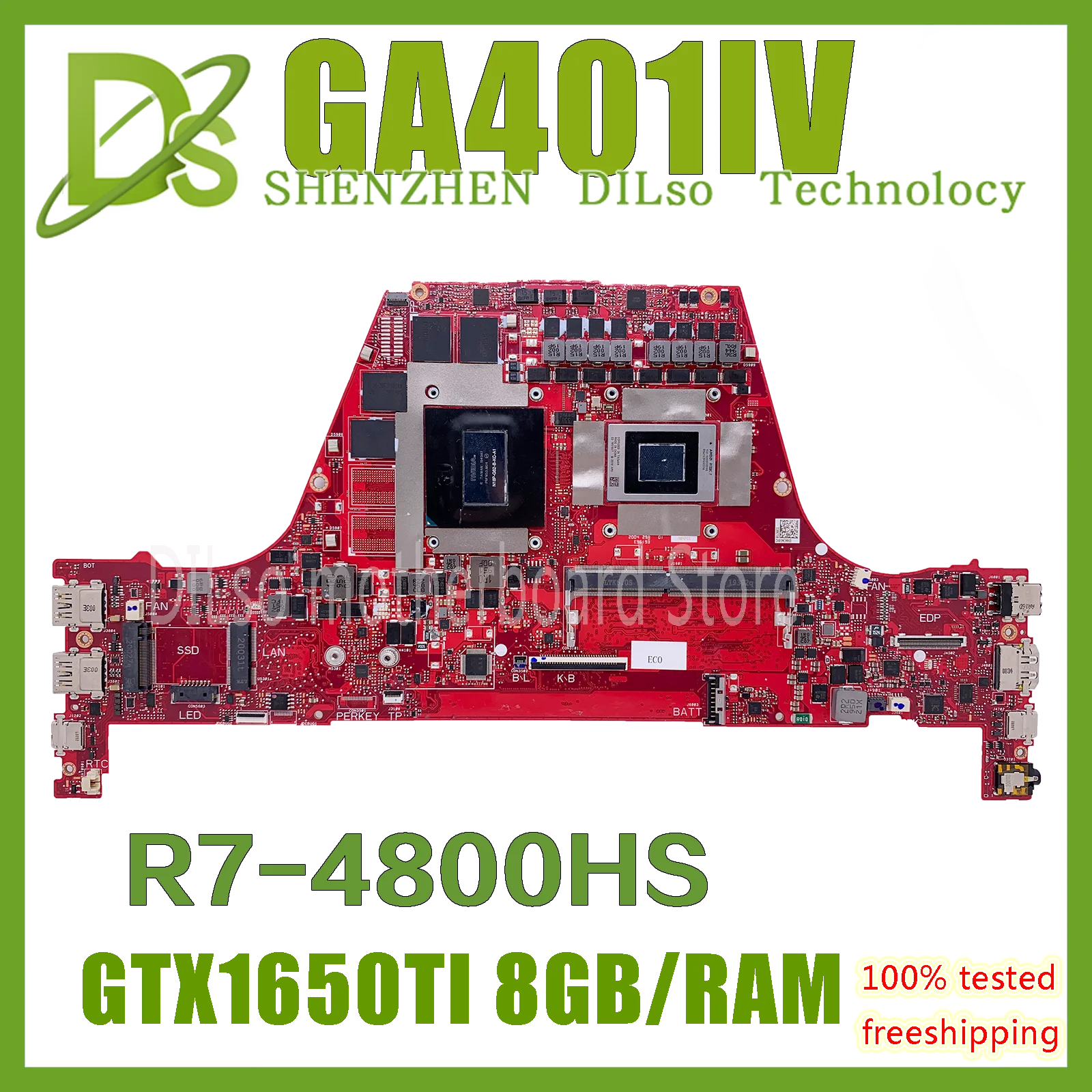 

KEFU GA401II Laptop Motherboard For ASUS ROG Zephyrus G14 GA401 GA401I GA401IV Mainboard R7-4800HS GTX1650TI 100% Test OK