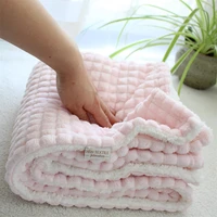 3d stripes thick cashmere baby blanket winter thermal blanket toddler bedding quilt soft winter furry newborn baby swaddle