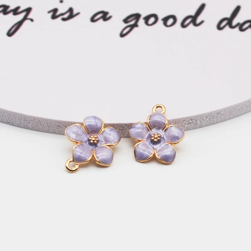 Модные ювелирные украшения шармы с цветами сакуры эмалированные для рукоделия